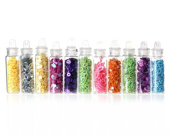 2 Bottles Polyvinylchlorid Glitter Nail Art Decoration Sequins (B2851)