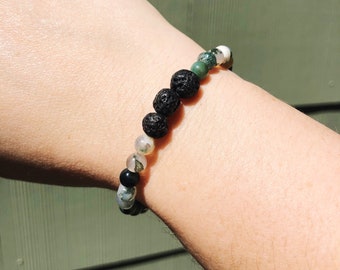 Fancy jasper lava stone diffusing bracelet