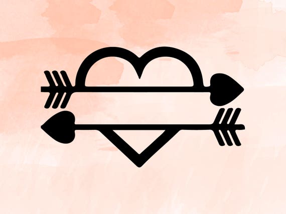 Monogram Heart SVG Heart Cut File Love Svg Files Love