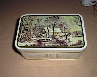 Vintage Currier-Ives tin