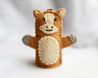Horse, felt finger puppet, horse felt finger puppet, animal puppet, storytime puppet