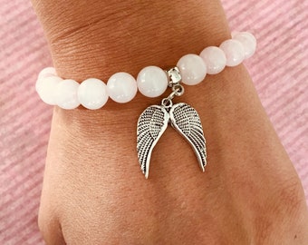 Guardian Angel,Angel Jewellery,Rose Quartz,Rose Quartz Stones,Healing Stones,Memorial Jewellery,Pink jewellery