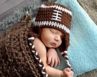 Crochet Football Hat, Newborn Football Hat, Football Hat, Baby Boy Hat, Toddler Hat