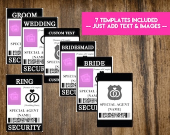 INSTANT DOWNLOAD Ring Security Badge / Wedding Security Suite - Print-at-Home Word DOC Printables