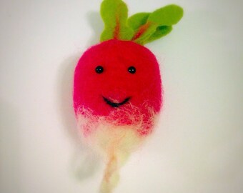Needle felted radish character
