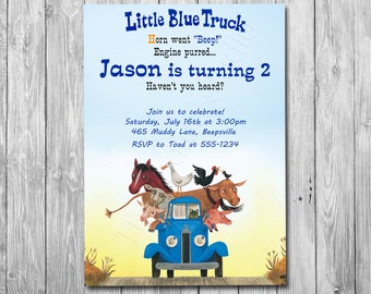 Little Blue Truck Invitation, Option with photo Little Blue Truck Birthday, all ages - Digital file YOU print