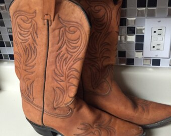 Vintage texas imperial cognac tan boots size 11 D cowboy