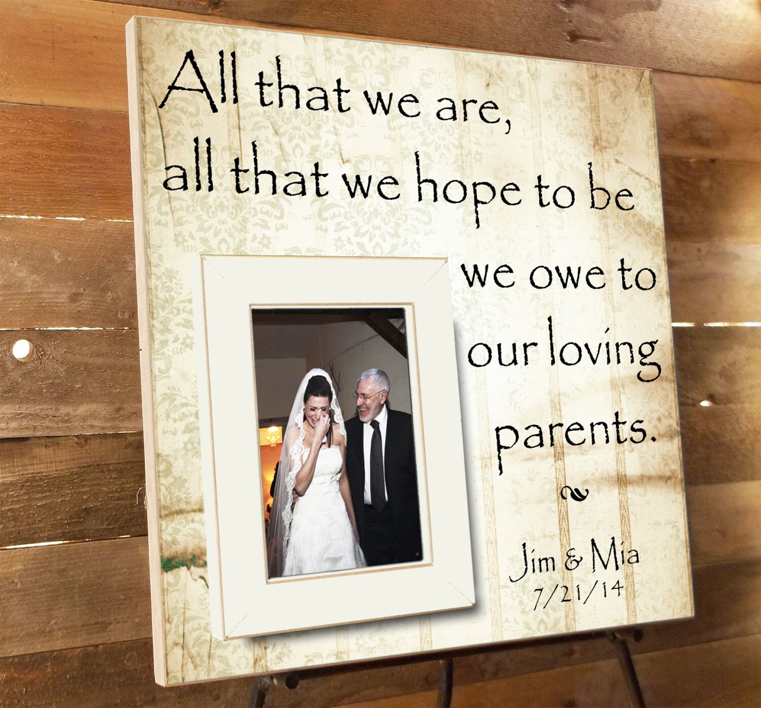 Personalized Picture Frame Parents Thank You Gift Parents of