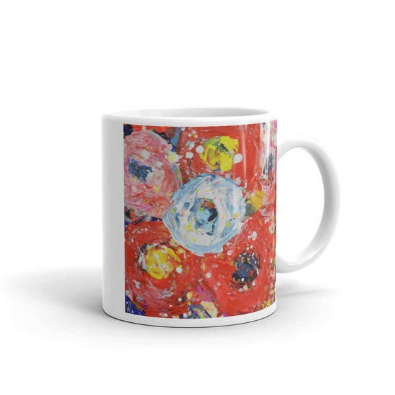 Floral coffee or tea mugs by Katie Jeanne Wood