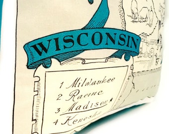Wisconsin State Pillow Cover with Insert