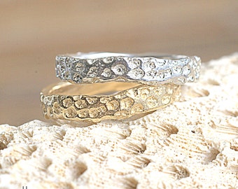 Silver Coral Band | Stacking Ring | Nature Inspired Ring