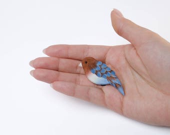 Polymer clay bird brooch pin cute  handmade Birdy Brooch Bird brooch pin Bird jewelry Pin up brooch pin Gift for Her polymer clay bird pin