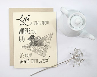 1 Happy Anniversary Card: Life isn't about where you go, It's about who you're with, I'm so thankful you are my travelling companion