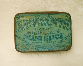 Vintage Edgeworth Extra High Grade Plug Slice Smoking Tobacco Tin