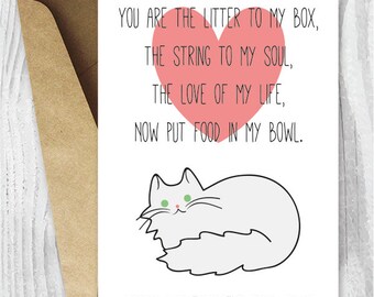 Funny Printable Valentine Valentine's Day Dad Card Cat
