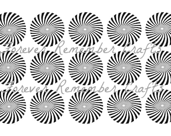 INSTANT DOWNLOAD Black & White Abstract 1 Inch Bottle Cap Image Sheets *Digital Image* 4x6 Sheet With 15 Images