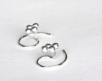 Fine & Sterling Silver Tiny Stud Earrings, Tiny Silver Dots Stud Earrings, Tiny Earrings, Tiny Silver Earring, Tiny Silver Studs, Small Post
