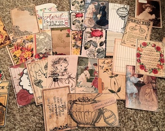 Already Printed, Vintage Journal Cards, Samples from the Shop