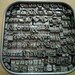 KB7 - Full FANCY ALPHABET Letterpress Tin - Square Tin Keepsake, Gift
