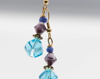 Modern Blue and Purple Earrings