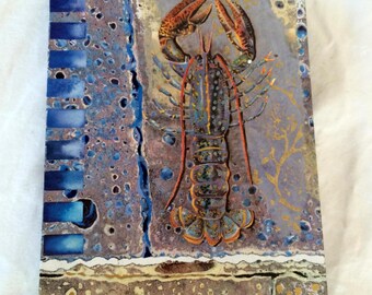 Original Mixed Media Lobster Collage