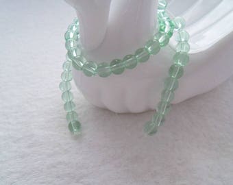 Strand of 6 mm Glass Beads - Light Seafoam (1395)