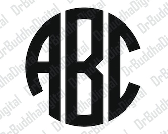 Sale! Circle Monogram Font SVG Collection - Circle Monogram Alphabet DXF - Letter Clipart - SVG Files for Silhouette Cameo or Cricut