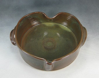 Pottery Casserole Dish Green Medium Heart Shaped Casserole Hand Thrown Stoneware Pottery 6