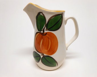 Vera Neumann Island Worcester Orange Pumpkin Jug Pitcher Made in Jamaica