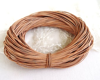 1mm Natural Leather Cord, Genuine Leather Round Cord, Greek High Quality Leather Cord, Sold in 2 Yards /1,85 m approx.