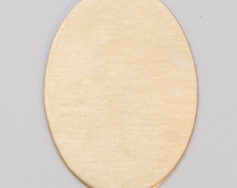 Brass Blanks Oval 25mm x 18mm 24ga Pkg Of 6
