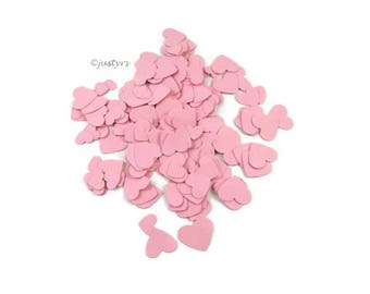 200 Pink Wedding Heart confetti, Pink Table scatters, pink wedding table decor, pink heart scatters, Pink Baby shower, bridal shower decor