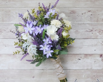 Wildflower Bouquet - Lavender Bouquet, Purple Bouquet, Fall Bouquet, Boho Bouquet, Rustic Bouquet, Silk Flowers, Artificial Lavender, Faux