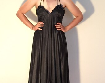 80's dramatic Black Dress