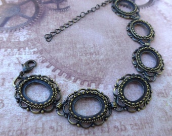 free shipping in UK - Pack of 2 Brass Oval Bracelet Blanks