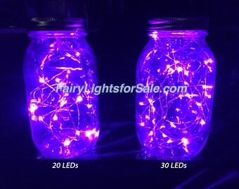 3m/9,8 pi 1 ensemble violet 30 LED guirlande lumineuse chaîne brin cr2032 pile bouton pour le bricolage, centre de table, vase, mariage, costume, rave, EDM, événement