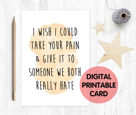 get well soon card, funny condolences card, feeling down, I'm sorry, thinking of you, funny cancer card, chemotherapy, grieving card, funny