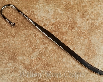 50 Shepherd Hook BookMarks, Silver Plated Bookmark blanks (07-08-350)