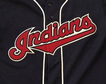 Vintage 90s Cleveland Indians MLB Majestic Baseball Jersey Size - Large * Made In USA