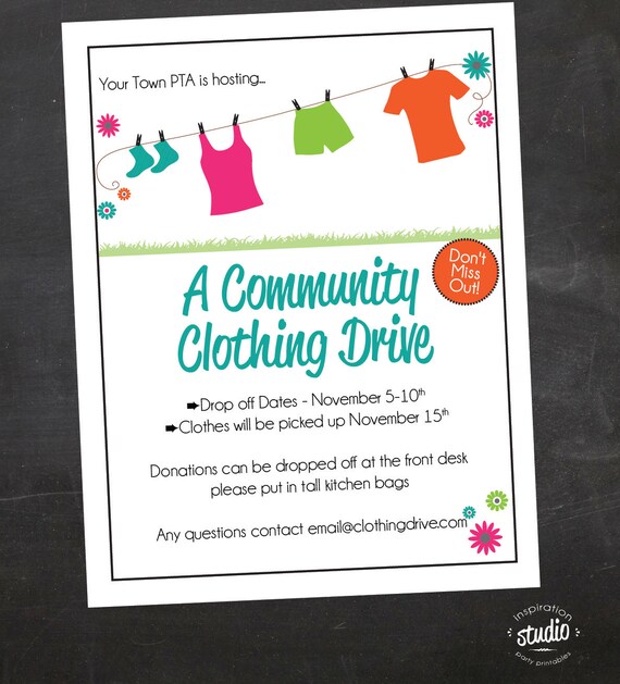 clothing drive school church or organization custom flyer how to make a flyer for an organization