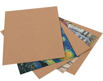50 Chipboard Pads, 8-1/2" x 11" Kraft paper pad rigid for DIY, strengthen envelopes and more