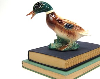 Mallard duck figurine - ceramic duck - lake house decor