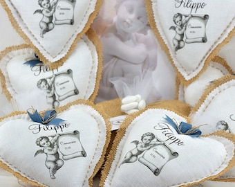 10 Personalized Favors-Heart 17 x 18 cm for communion and confirmation