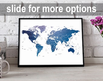 world map print world map poster watercolor map world map nursery poster watercolor world map wall art world map wall decor world map print