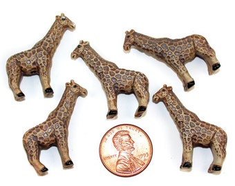4 Large Giraffe Ceramic Beads - LG132