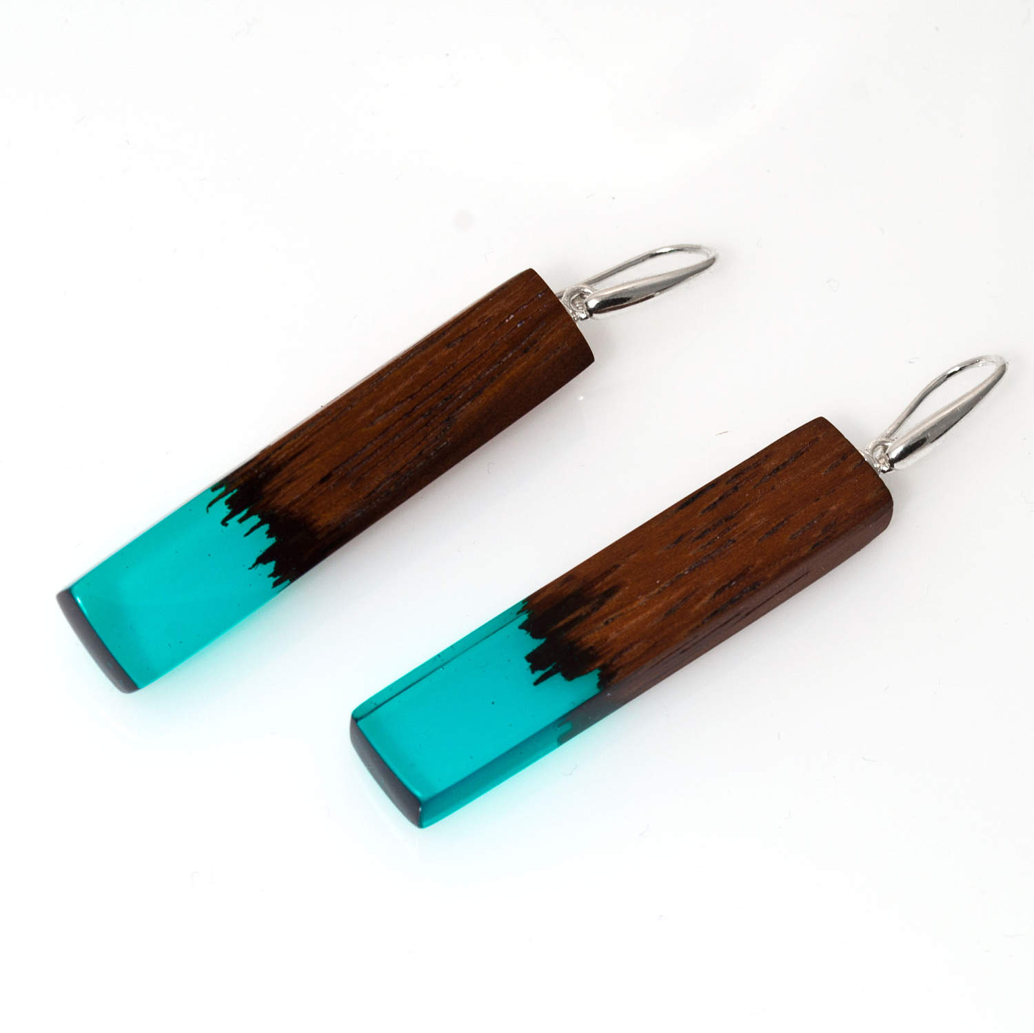 wood and resin earrings