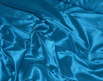 55" Wide - TURQUOISE Premium Faux Silk Fabric - Shantung Dupioni Faux Silk Fabric - By the Yard