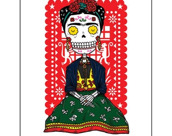 Frida Calavera Archival Art Print 8 x 10