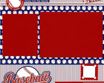 Premade Baseball Scrapbook Page - Hey Batter