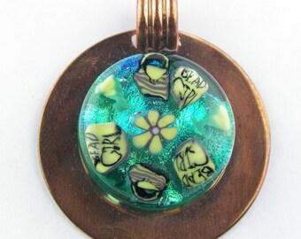 Bead Girl Murrine Lampwork Glass Bead Pendant by Chase Designs